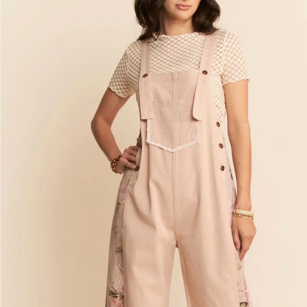 Davi & Dani Floral Lace Pocket Overall Jumpsuit | NWT | Size 3X